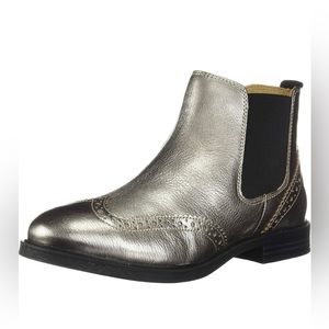Hush puppies Metallic gunmetal Bailey Chelsea wingtip brogues